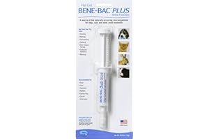 PetAg Bene-Bac Plus Pet Gel - 15 g Carded Syringe - FOS & Probiotics for Dogs, Cats, Exotic & Wildlife Mammals