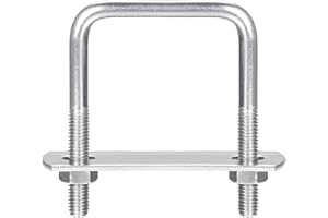 uxcell Square U-Bolts, 3 Sets 42mm(1.65") Inner Width 60mm Length M6 304 Stainless Steel U Clamp Bolt with Nuts and Plates, f