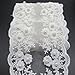 2 Yards 4-1/4 Inches White Cotton Floral Faux Pearls Embroidered Lace Trims Fabric DIY Craft Supply
