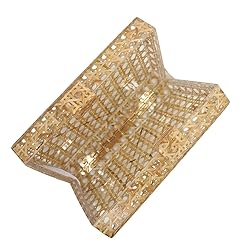 RomanticDesign Women Acrylic Handbag Rattan Woven