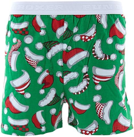 Fun Boxers Men's Santa Hats Cotton Boxer Shorts