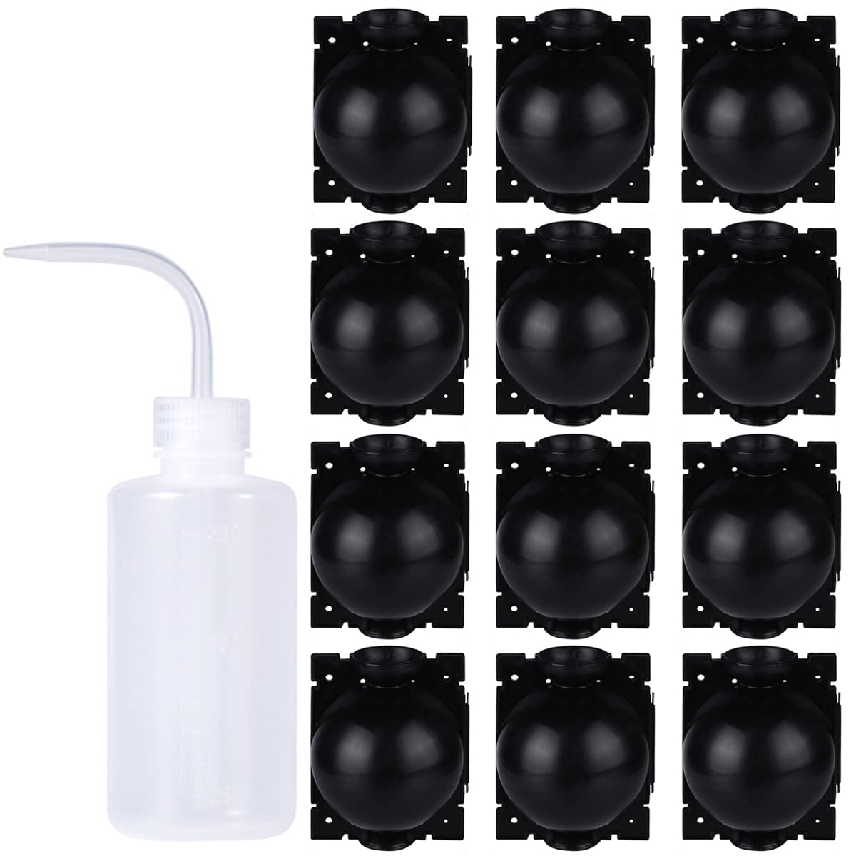 NC Plant Rooting Device 12Pieces Plant Grafting Device Plants Root Booster Gardening High Pressure Propagation Ball Box With Water Bottle Reusable Growing Grafting Assisted Rooting Ball