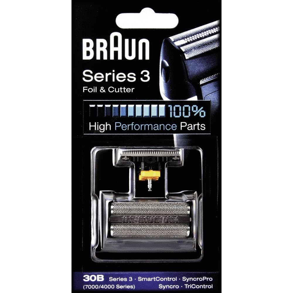 Braun Series 3 Electric Shaver Replacement Foil and Cutter, Maintain Peak Performance, Compatible With Old Generation Series 3 & Series 1, 30B, Black