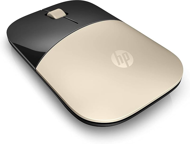 Z3700 Mouse Wireless, Sensore Preciso, Tecnologia LED Blue, 1200 DPI, 3 Pulsanti, Rotella Scorrimento, Ricevitore USB Wireless 2.4 GHz Incluso, Design Pratico e Confortevole, Oro