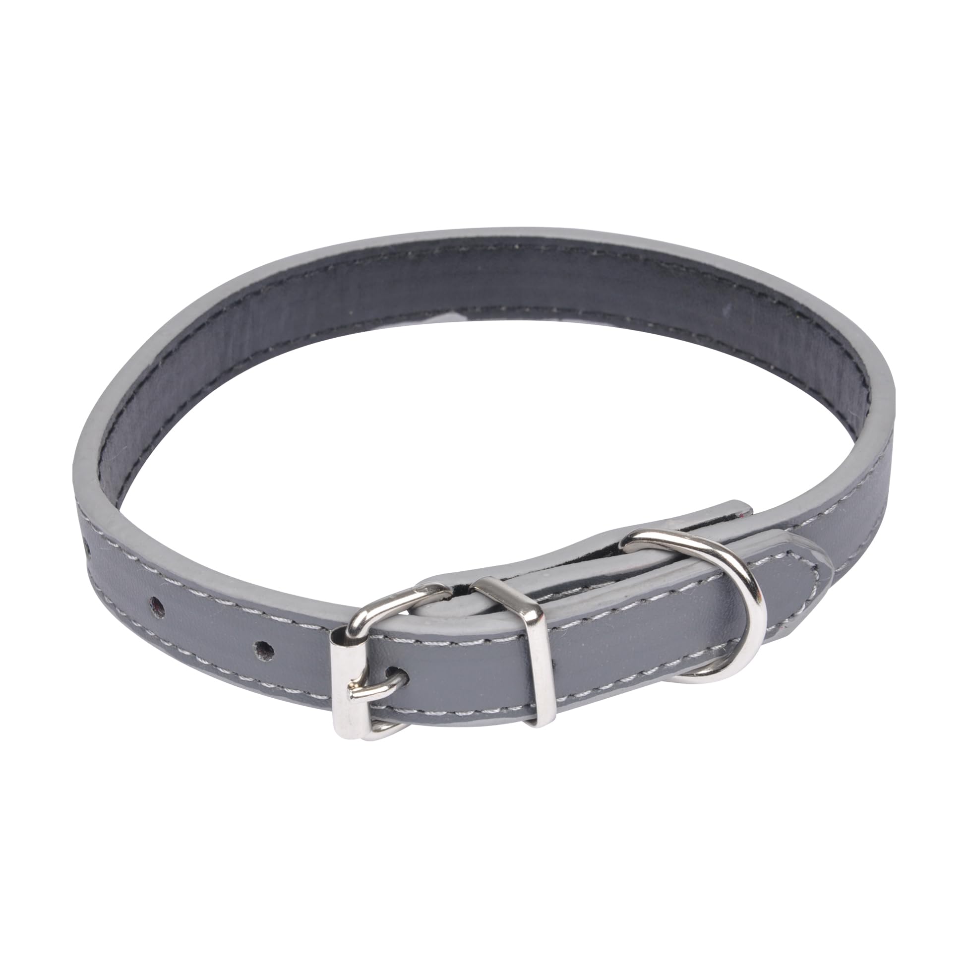 Douceur d'Intérieur Faux Leather Collar 40 x 1.5 cm Two-Tone Grey/Black