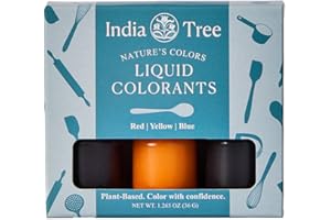 Natural Liquid Food Coloring Set – Plant-Based, Dye-Free, Non-GMO, Allergen-Free, 3 Bottles (Red, Yellow, Blue), 1.265 oz – India Tree Nature’s Colors