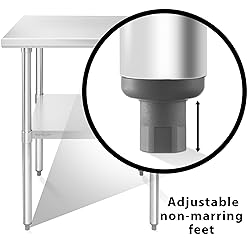 KUTLER Stainless Steel Table 24 x 24 Inches, NSF