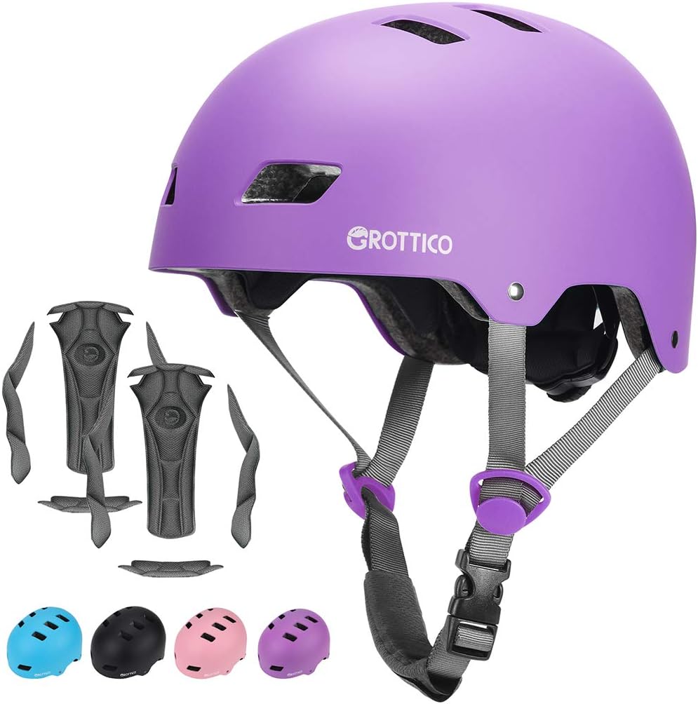 GROTTICO Toddler Kids Bike Helmet for Boys Girls, Muti-Sport Helmet for Cycling Skate Scooter Skateboard, Adjustable for 3-14 Years Old Children, CPSC & ASTM Certified and Replacement Liner : Sports & Outdoors
