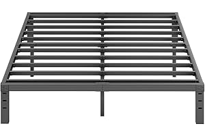 Furnitui 12 Inch High Metal Queen Bed Frame, Platform Bed Frame Queen Size No Box Spring Needed, Easy Assembly, Noise Free, Sturdy, Black