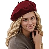 EGANO Women's Beret Hats - French Wool Blend Winter Cap, 70% Wool All-Season Soft Beret Hats for Women (Multi-Color)