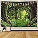 Sevenstars Green Forest Tapestry Virgin Forest and Grass Tapestry Nature Tree Tapestry Wall Hanging for Room
