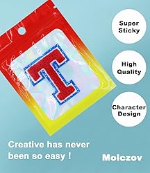 Iron on Letter T Chenille Patches for Backpacks, 2