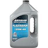 Quicksilver 25W-40 4-Stroke Marine Engine Oil for Outboards, 1 Gallon | Formulated for Reliable Marine Engine Performance