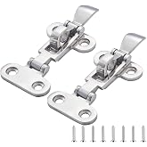 RiaYer Toggle Lock Boat Hatch Latch,316 Stainless Steel, 2 Pack | Heavy Duty Anti-Rattle Lockable Toggle Hold Down Clamp, Padlock Compatible, Pontoon Gate &amp; Trailer Hatch Hardware