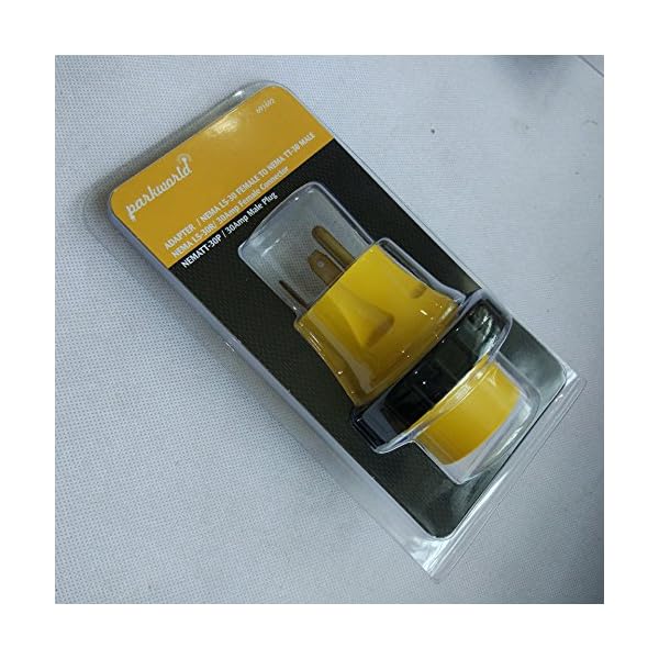 Parkworld-691692-Shore-Power-Adapter-RV-30A-TT-30P-male-to-Marine-30A-L5-30R-female-with-locking-ring