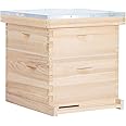 BeeCastle 10 Frame Langstroth Bee Hive, Beehive Starter Kit for Beginners with Beehive Frames and Waxed Foundation (1 Deep Box & 1 Medium Box)