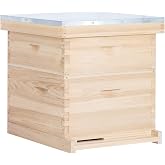 BeeCastle 8 Frame Langstroth Bee Hive, Beehive Starter Kit for Beginners with Beehive Frames and Waxed Foundation (1 Deep Box &amp; 1 Medium Box)