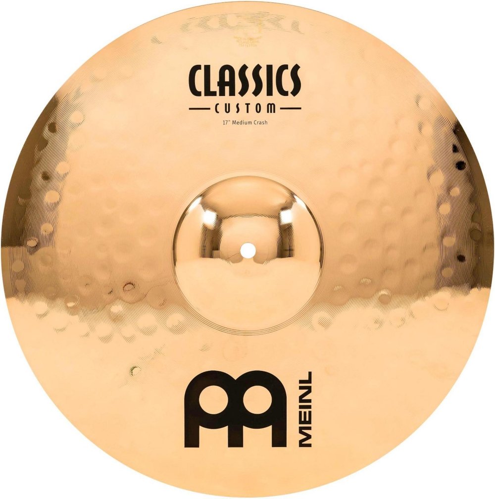 Meinl Cymbals Classics Custom Brilliant Crash Medium Cymbal 17 inch (Video) for Drum Set (43,18cm) B12 Bronze, Brilliant Finish, Made in Germany (CC17MC-B)