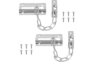 TopBine Security Door Lock Chain Heavy-Duty,2 Pack Stainless Steel Chain Locks with 12 Screws,Sturdy Premium Thickened Chain 