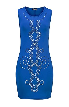 Chillytime Damen Kleid mit Nieten, blau