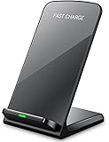 Seneo Wireless Charger, Qi Certified Wireless Charging Stand Compatible with iPhone Xs MAX/XR/XS/X/8/8 Plus, 10W for Galaxy Note 9/S9/S9 Plus/Note 8/S8, 5W All Qi-Enabled Phones(No AC Adapter)