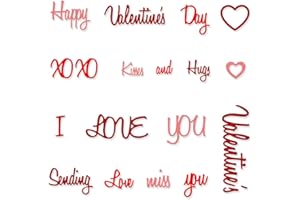 Happy Valentine Letters Metal Die Cuts for Card Making, Love Words Cutting Dies Sets Stencils Embossing Template for Scrapboo