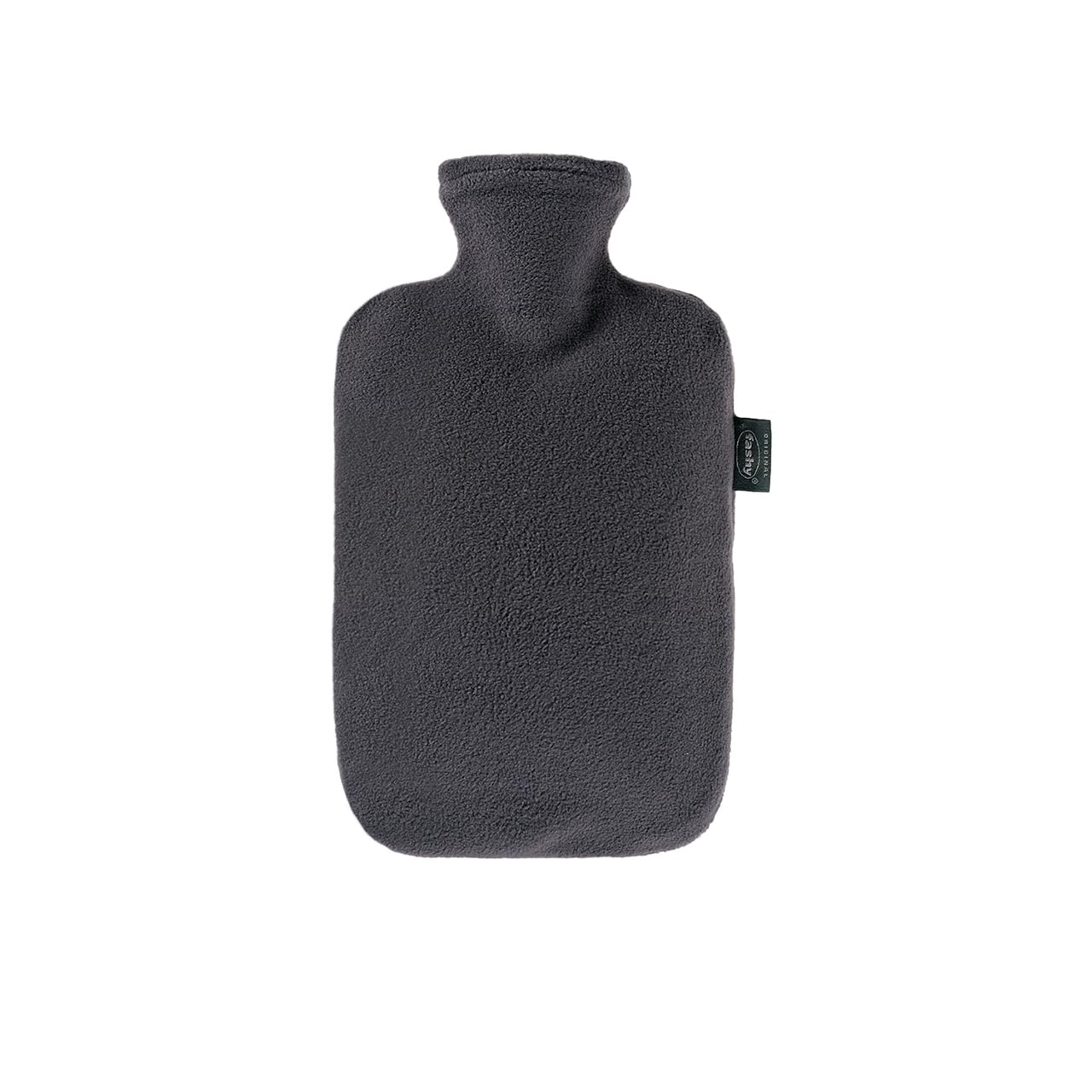 Fashy 2 Litre Anthracite Hot Water Bottle with Fleece Cover