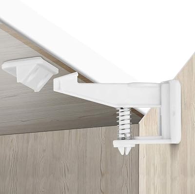 AUGOLA Child Safety Locks 12 Pack Invisible No-Drill Cabinet Locks White
