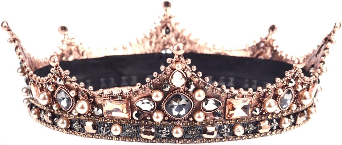 Shelley commerce Bridal Jewelry Vintage Baroque Tiara Pageant Crown Princess Queen Crown Rhinestone Headband for Bride and Bridesmaid Wedding Party