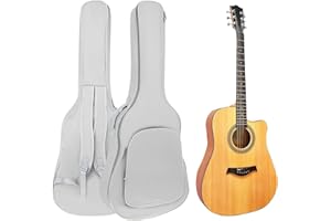 REMAGIC Acoustic Guitar Bag 40 41 Inch, Double Shoulder Adjustable Straps Guitar Case, Waterproof Soft Padded Guitar Gig Bag, Large Capacity Pocket Guitar Backpack for Acoustic Classical Guitar, Grey