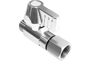 Brass Ball Valve - 1/4" Comp Female Swivel x 1/4" Comp Male Shut off Valve,Quarter Turn Stop Valve for Adjusting and Switchin