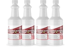 Denatured Ethyl Alcohol 200 Proof 3C - Laboratory Grade - 1 Gallon - (4) 32 FL Oz Bottles - Uses: Solvent, Cleaning Agent, Preservation - (Methylated Spirits) - Made in America - Alliance Chemical