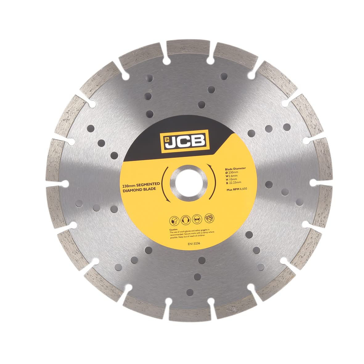 JCB Segmented Diamond Blade, 230mm Angle Grinder Discs 2.6mm Thickness Universal Fit Tool Set Essentials for Home Improvement & On-Site