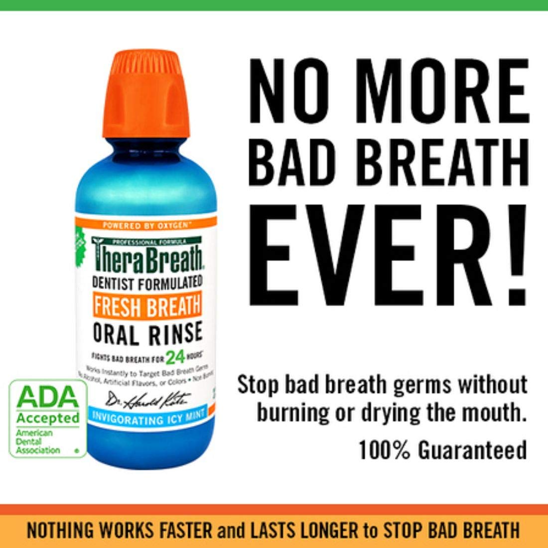 TheraBreath Gluten-Free Fresh Breath Oral Rinse, Icy Mint, 3 Ounce Bottle (Pack of 6) : Beauty