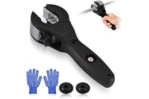 SYFLHYP 3rd Gen Ratcheting Tube Cutter in Narrow Space, Premium Pipe Cutters for Copper, Brass and Aluminum, Working Range from 1/4in to 1-1/8in(6-29mm), with 3 Steel Bades, 1 Slip-free Gloves