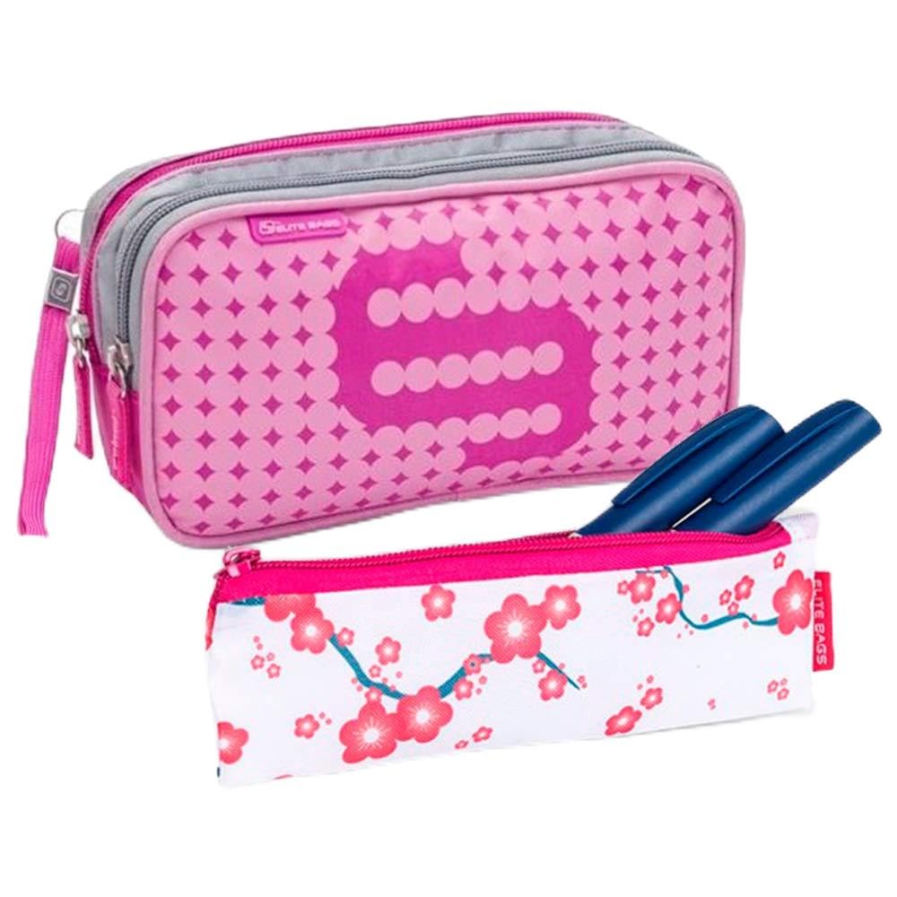 Elite Bags, Pack of Pink Dia's Bag and Pink with Flower Insulin's Case, Saving Pack, 1 Bag + 1 Small Case