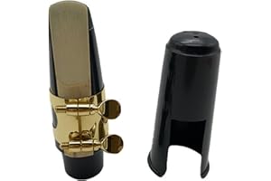 AKLOSIPY 4-Piece Flat E Alto Saxophone Accessory Set with Ligature Fastener, Mouthpiece, Cover, and Reed, Premium Quality