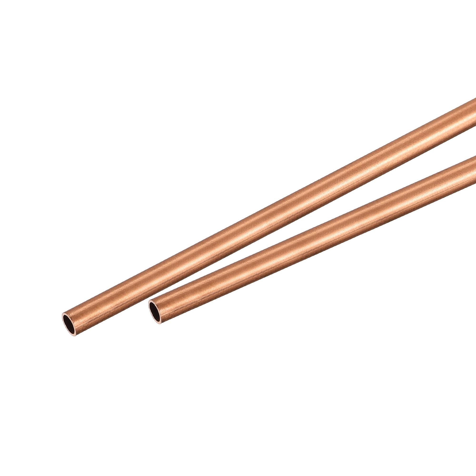 sourcing map Copper Round Tube 3.5mm OD 0.5mm Wall Thickness 300mm Length Pipe Tubing 2 Pcs — image 1