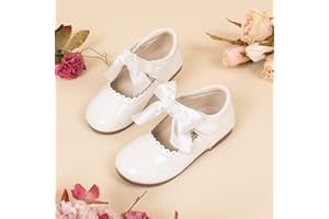 Toddler Little Girls Mary Jane Flat Wedding Dress Ballet Party Bowknot Princess Shoes