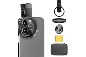 EYSOFT 52mm Clip-on CPL Phone Camera Lens Filter Kit, Circular Polarizer Polarizing Filter Compatible with iPhone 16 15 14 13 12 11,Upgrade Smartphones Portable Polarizer