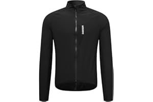 WOSAWE Lightweight Windproof Cycling Jacket with YKK Dual Zipper Water-Repellent Reflective Windbreaker for Running Commuting