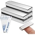 MIKEDE Strong Magnets, 5 Pack Rare Earth Magnets Bar with Double-Sided Adhesive, Neodymium Magnets Heavy Duty, Powerful Pull Force Locker Magnet, Perfect for Fridge, Garage, Office, DIY - 40x10x5mm