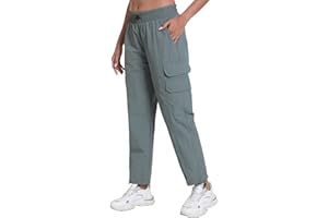RROSSEYZ Joggers for Womens with Pockets-Lightweight Quick Dry Water Resistant Hiking Pants for Travel Casual Athletic and Outdoor