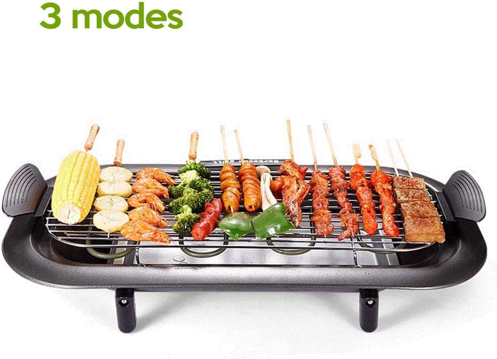 Review Barbecue Grill Indoor Smokeless Griddle Electric with Bracket, Adjustable Heat Control
