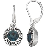 Napier Women's Color Declaration, Silver Tone Blue Crystal Glass Leverback Drop Earrings