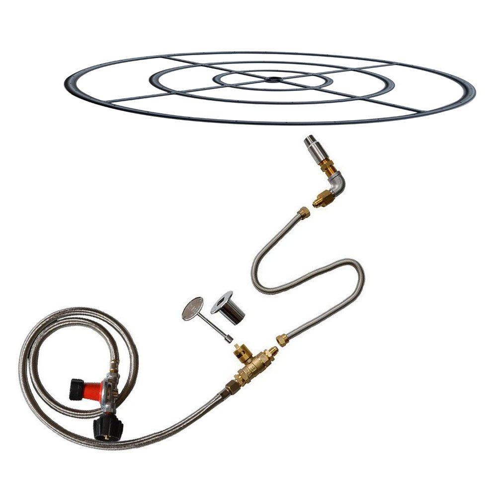 Stanbroil Lp Propane Gas Fire Pit Burner Ring Installation Kit Black Steel 30 Inch Amazon In Garden Outdoors