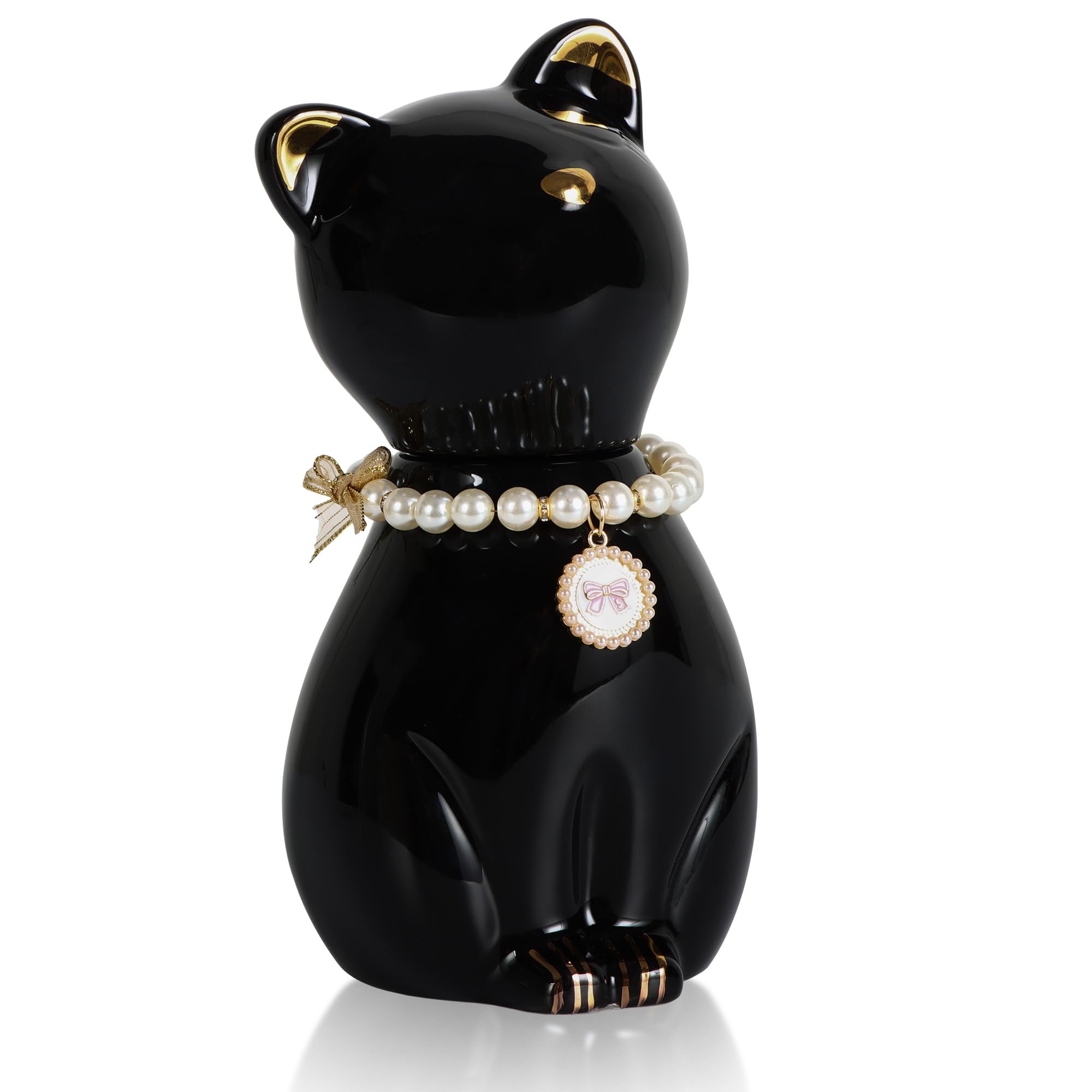 DiDiBirDi Cat Urn for Ashes, Urn Cat, Cat Urns for Ashes, Pet Cremation Black Cat Urns for Ashes, Animal Urns for Cats with Cat Collar (8 kg)