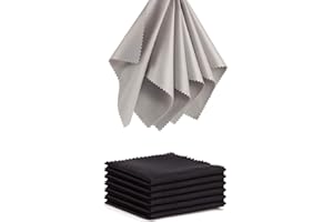 TRIUMPH VISION Eyeglass Cleaning Cloth Glasses Cleaner 12Pack Microfiber Lens Cleaner Eyewear Sunglass Wipes for Glass Jewelry Screen Camera Lint Free Thick 5x6 Inch (Grey, 12 Count (Pack of 1))