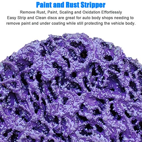10 Pcs 2" Purple Extra Coarse Paint and Rust Stripper Brush, Quick Change Strip & Clean Discs for Metal Wood Fiberglass - Thumbnail 2
