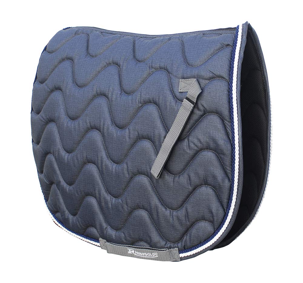 Rhinegold Wave Saddle Pad-Full-Denim/Blue